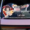 Funny Novice Intern Car Sticker - Waterproof Rear Windshield Warning Decal