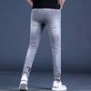 Sommer Hot Drill Druck High-End-Herrenjeans Männer Flut Slim kleine Fußlochhose Trendhose
