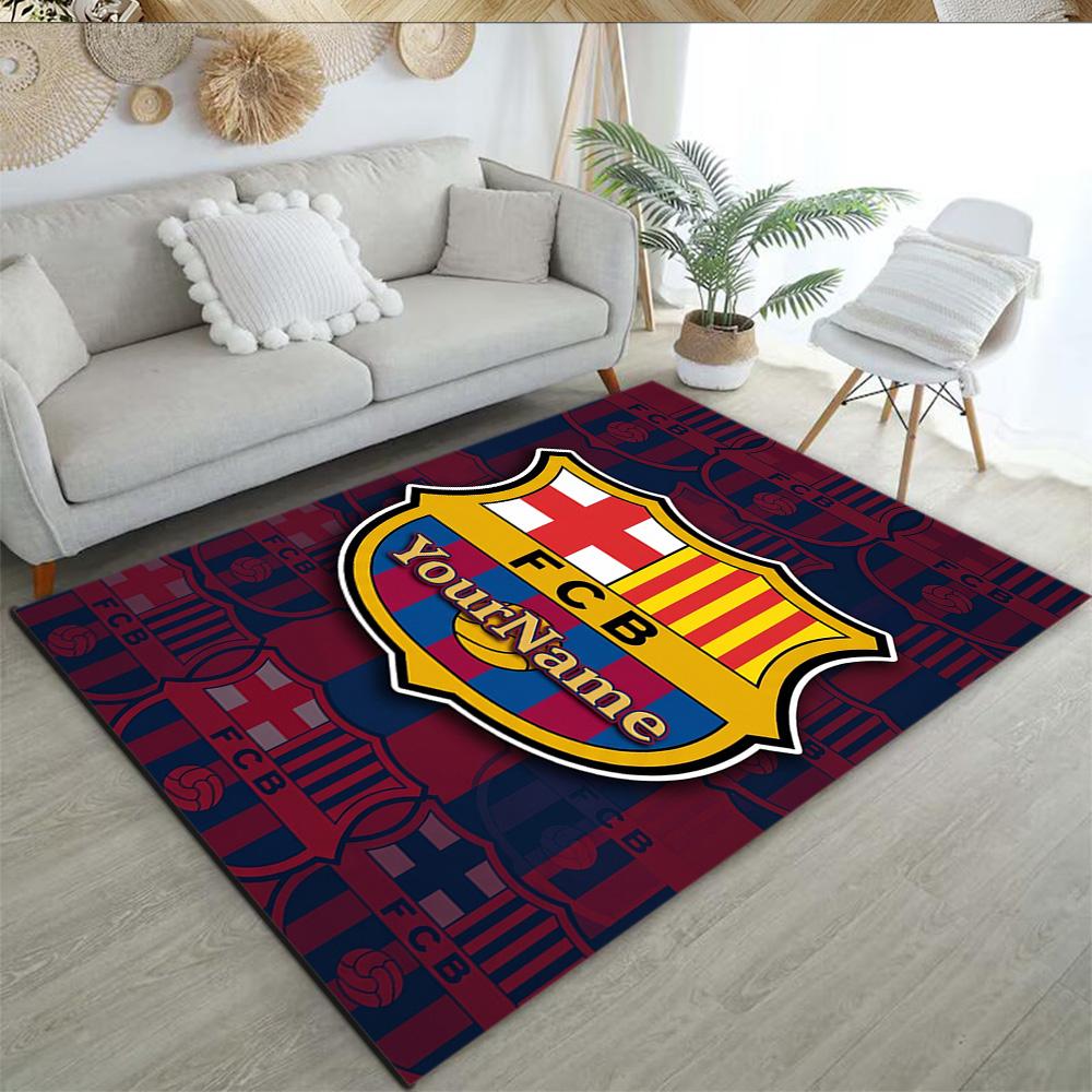 Fc Barcelona Customizable Name Area Rug Design for Bedrooms Hallway Foyer Living Rooms Anti-slip Rug Anime Office Decor