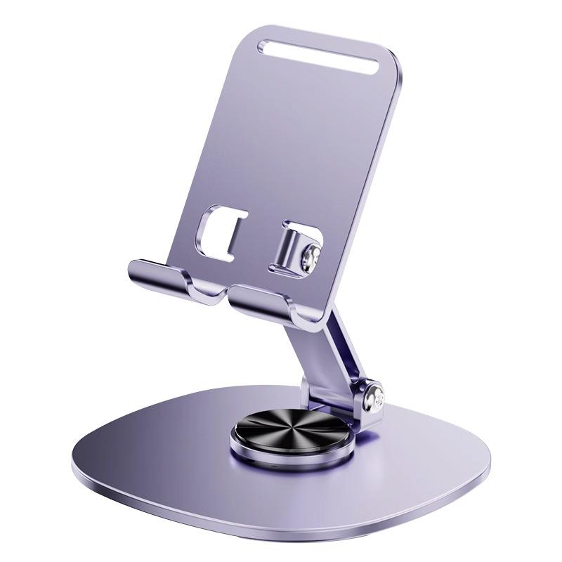 Otáčanie o 360° Celokovová zliatina hliníka Držiak mobilného telefónu Univerzálna konzola Skladací dizajn s dvojitým hriadeľom Stabilný proti pádu pre iPhone / iPad