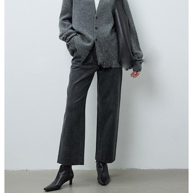 

CES Heavyweight Bamboo Cotton Denim Blogger-Style Mid-Low Waist Cropped Pants for Spring 2026 26