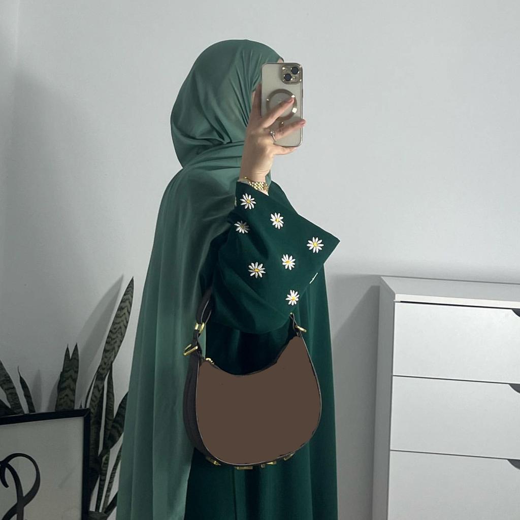 Embroidery Muslim Modest Dress Women Eid Saudi Arabia Dubai Abaya Party Jalabiya Robe