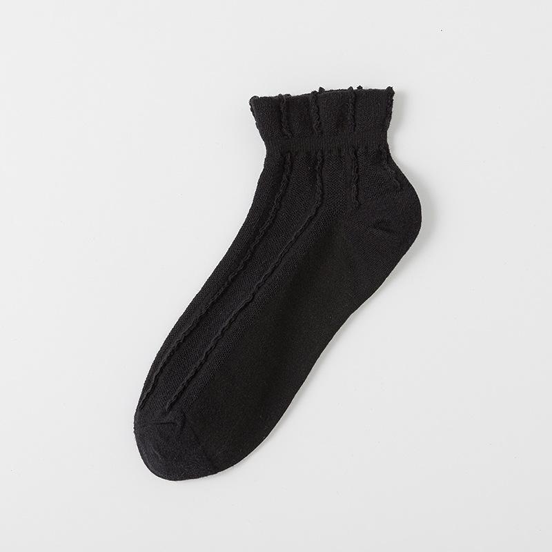 

Женские тонкие хлопковые носки на весну и лето, сетчатые женские носки-лодочки, дышащие короткие носки, летние повседневные и универсальные короткие носки 1 pair чёрный