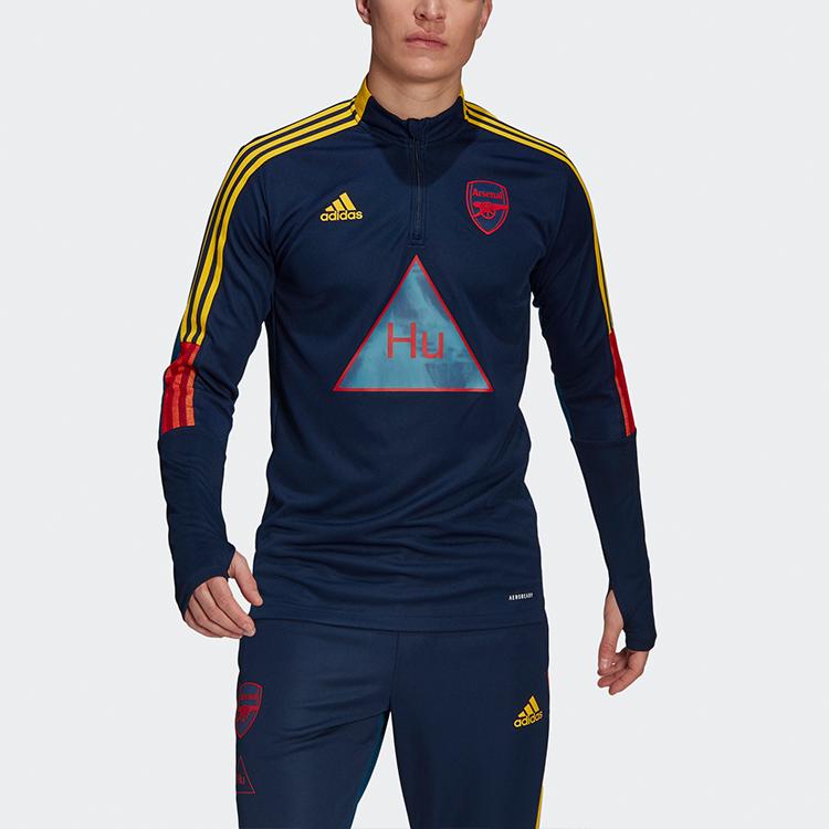 Adidas X Pharrell Williams Collaboration Afc Hu Tr Top Arsenal Football Half-Zip Sports Sweatshirt Men Sweatshirt Deep-Indigo GK7837