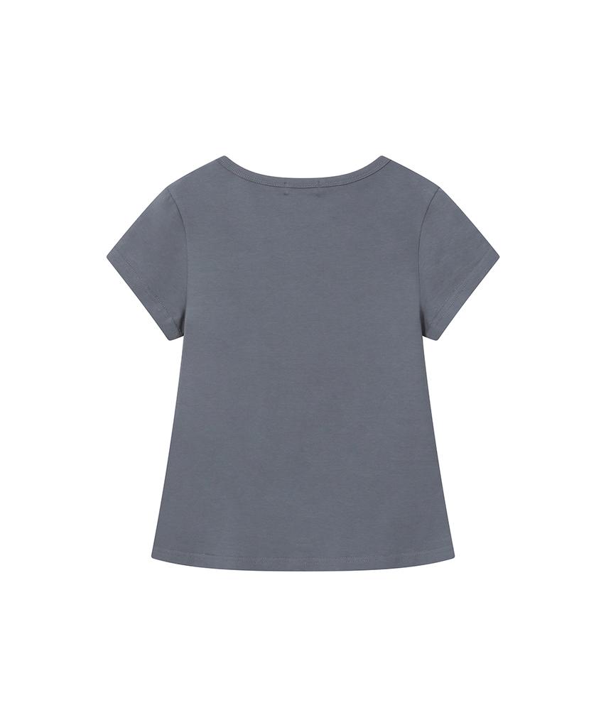 MISEKI SEOUL Blur Quote Short Sleeve Charcoal