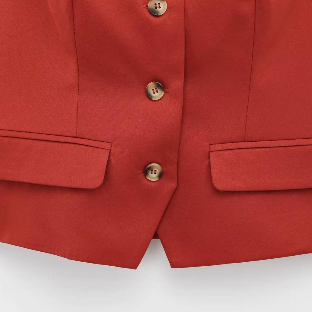 2025 Spring Women's European & American Style Square Neck Button-Down Top