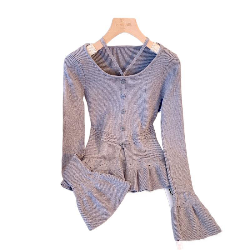 Spring 2026 Women's Halter Neck Long Sleeve Stylish Top