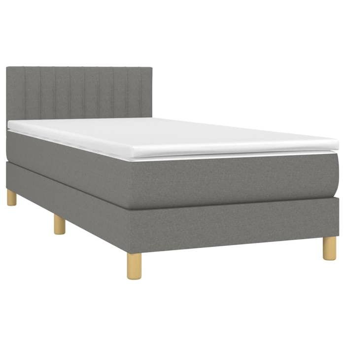 Maison Exclusive - Sommier à lattes de lit avec matelas et LED Gris foncé 80x200cm