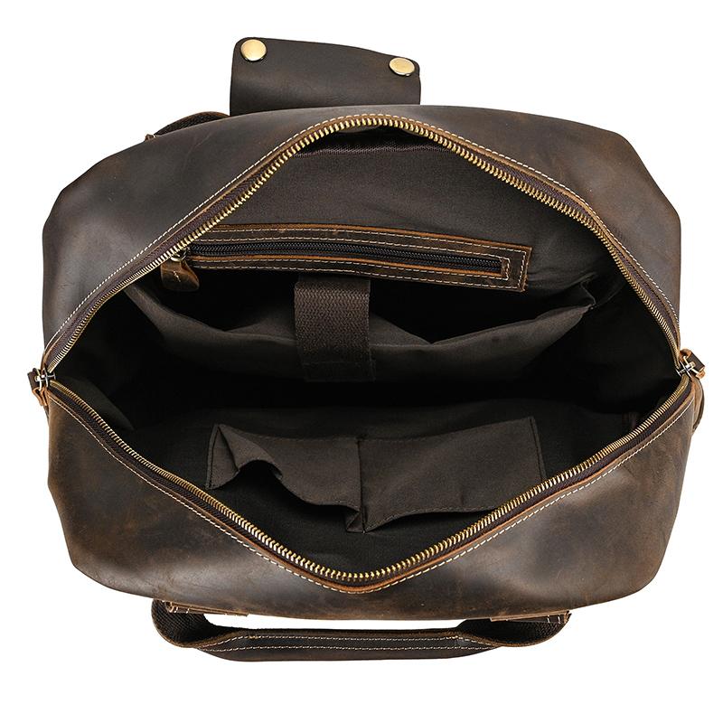 Luxry Brand Designer Leather Backpack Large Capacity Travel Bag Of Men Male Vintage Fashion Backpack for 15.6 Computer Drop Ship