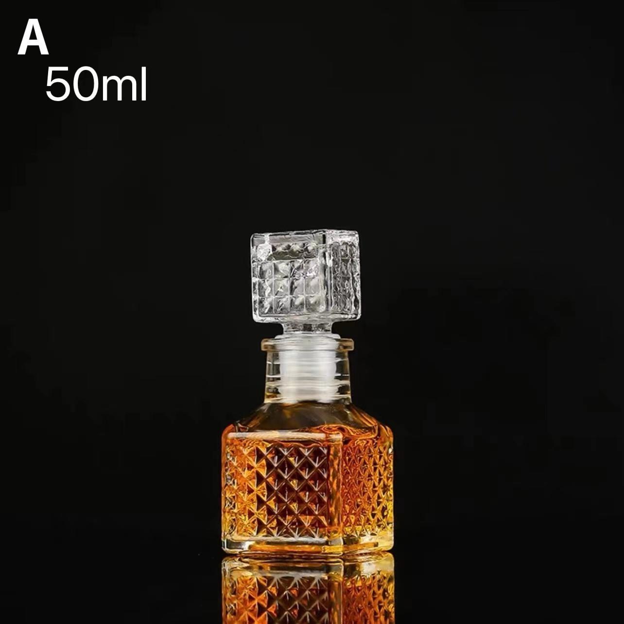 

50 мл стеклянные бутылки для виски ликерные бутылки для алкоголя вина французские резные духи медовая банка мини-контейнер для хранения свадебный подарок ручной работы A