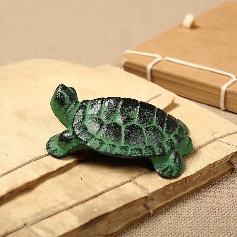 Turtle-Shaped Cast Iron Paperweight & Pen Rest Cast Iron