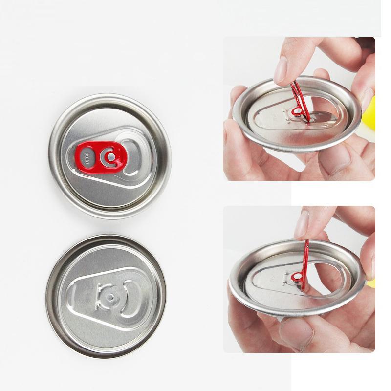 50Pz Coperchi con Anello di Tiraggio per Bevande Soda Birra Cola Coperchi per Lattine Alimentari Sigillo Copertura Mantenere Fresco 52Mm Coperchi per Lattine