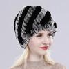 Russian Lady 100% Natural Real Rex Rabbit Fur Hats Women Kintted Outdoor Rex Rabbit Fur Hat New Warm Real Fur Caps