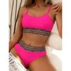 Sport High Waist Women Bikini New Sexy Scoop Push Up Swimsuit Mujer Bathing Suit Teen Young Girl Tank Top Biquini Swimwear