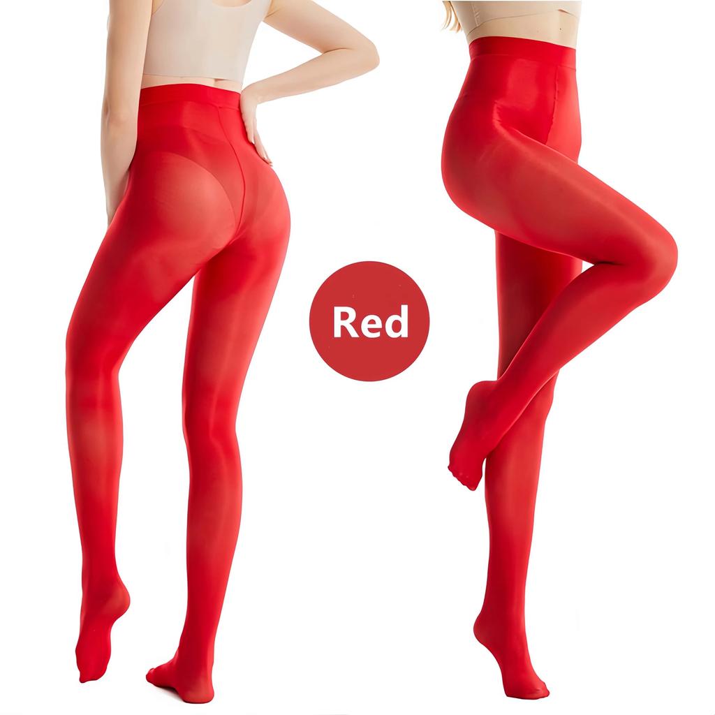 New 70D High Waist Elastic Large Plus Size Shiny One-Piece Oil Silk Pantyhose Black Thin Tights For Women Xl Spring Summer