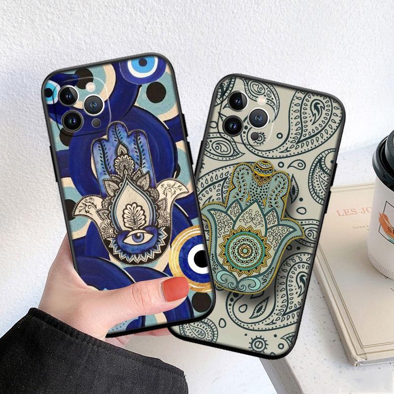 IX19 Hamsa Hand Amulet Case for Samsung Galaxy Note 8 9 10 20 Ultra Lite Plus A03 A06 A16 A11 M21 M35 A72 S25 Core Pro Quantum 2