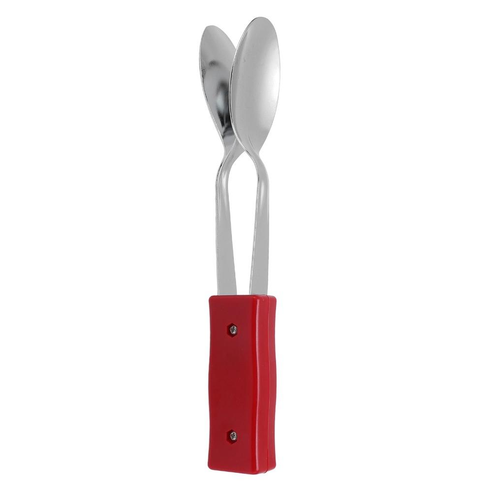 Handle Design Percussion Instrument Silver+Red Folk Instrument  For Music Enthusiasts