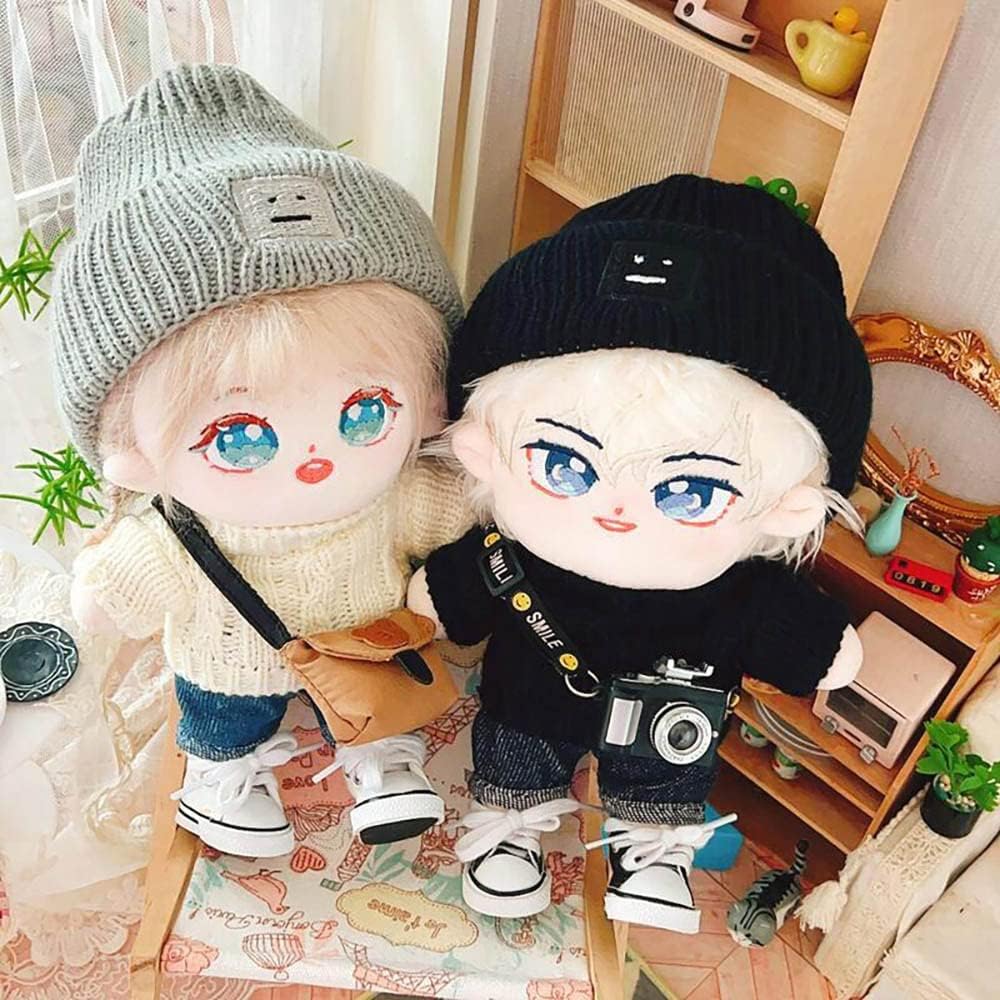 niannyyhouse Doll Clothing Set 20cm Twist Sweater Hat Shorts 3 Pieces Plush Toy Cotton Outfit
