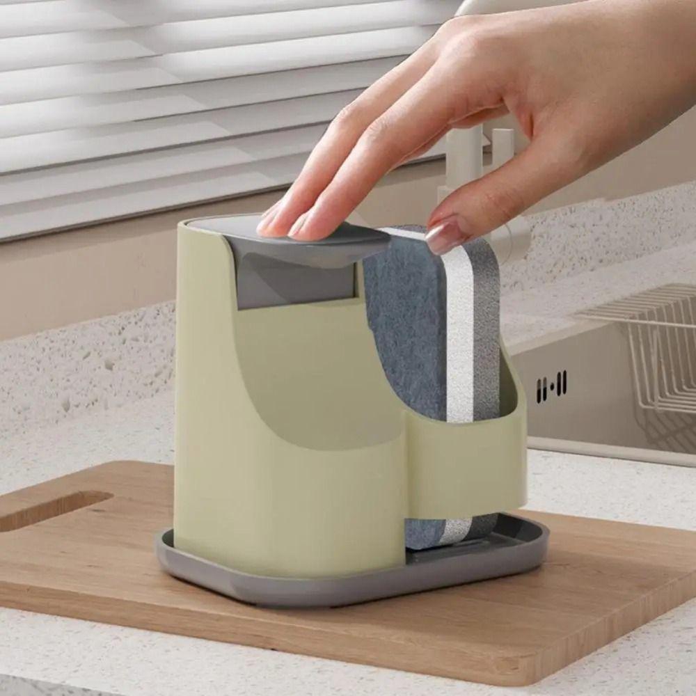 Leak-Proof Hand Soap Dispenser with Sponge Wipe Dual Soap Dispenser Countertop