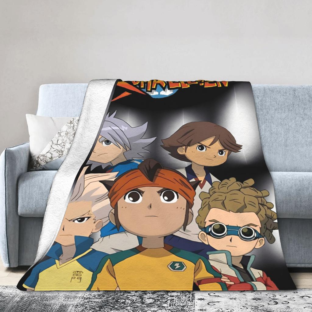 Inazuma Eleven Anime Blankets Flannel Spring/Autumn Breathable Lightweight Thin Throw Blankets for Sofa Travel Rug Piece