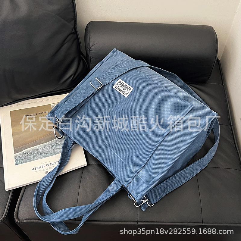 Computer bag corduroy shoulder bag handbag  new tote bag fashion messenger bag large capacity