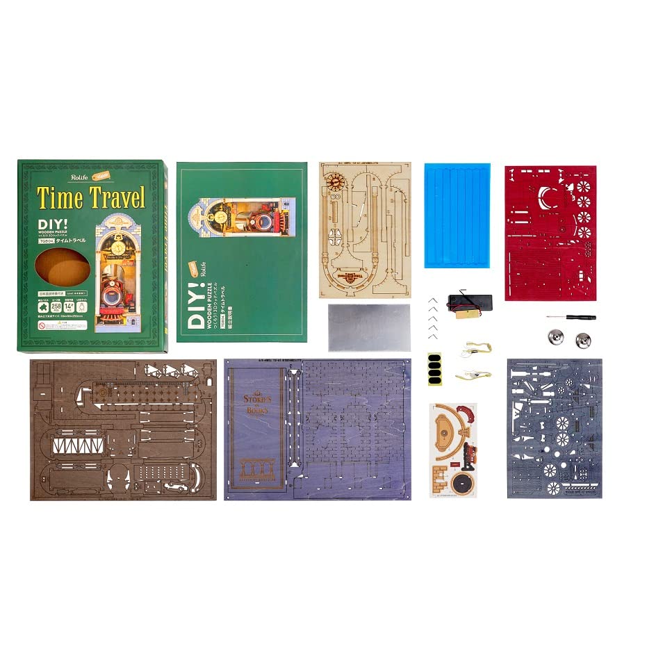 3D Dřevěné puzzle série Book Nook (Cestování v čase) s japonským návodem k použití
