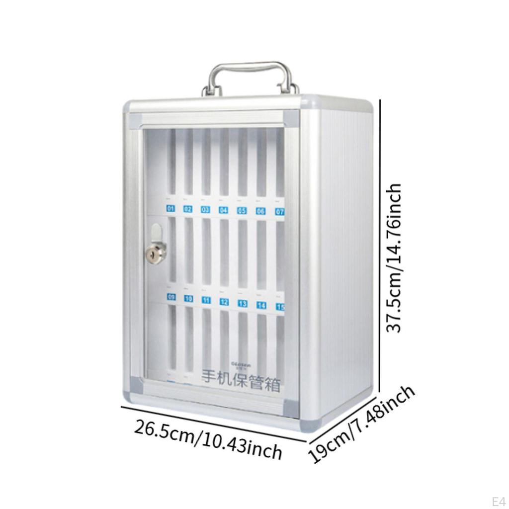 Cell Device Locker, Wall-Mounted Security Box with Handle, Portable Storage Solution for Classroom