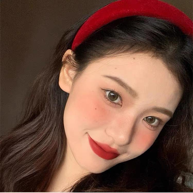 Ancora red velvet headband Internet celebrity autumn new wide-brimmed elegant retro headband high skull hairpin headdress