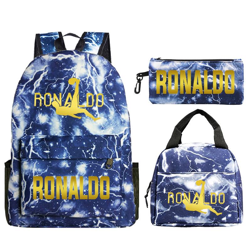 Star Peripheral Printing Primary And Secondary School Students Schoolbag Leisure Pencil Bag Children'S Portable Meal Bag Set