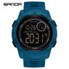 SANDA 2125 Top Brand Sports Men Watches Fashion Countdown Waterproof LED Digital Watch Man  Wristwatch