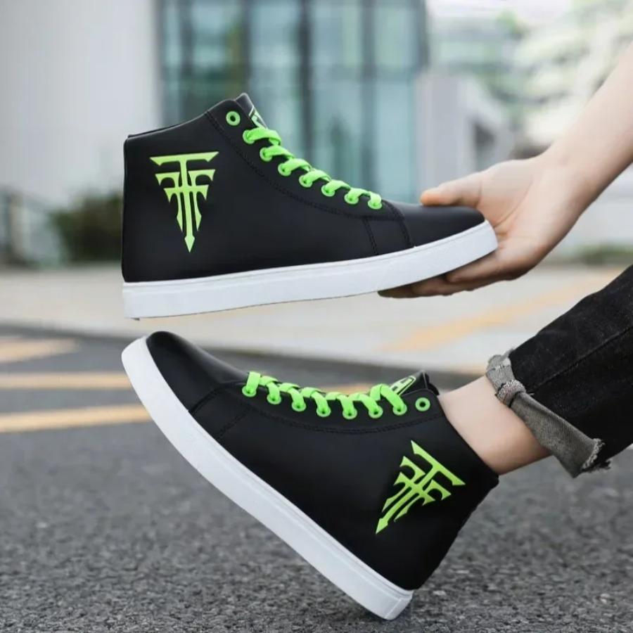 Herren High-Top Sneaker Mode Street Skateboard Schuh Leichtes Leder Freizeitschuhe für Herren Schnürschuhe Vulkanisierte Schuhe Tenis Masculino