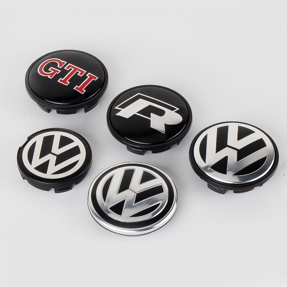 ABCD1 4pcs 56/65/66mm Car Wheel Center Cap Hub Cover Badge For Volkswagen VW R Polo Passat Rline Golf 4 5 Tiguan Jetta GTI ID.3 Touran