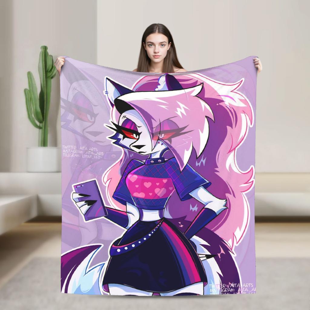 Helluva Boss Loona Flannel Blankets Autumn Super Soft Throw Blanket for Children Outdoor Fashion Bedspread Sofa Bed Cover
