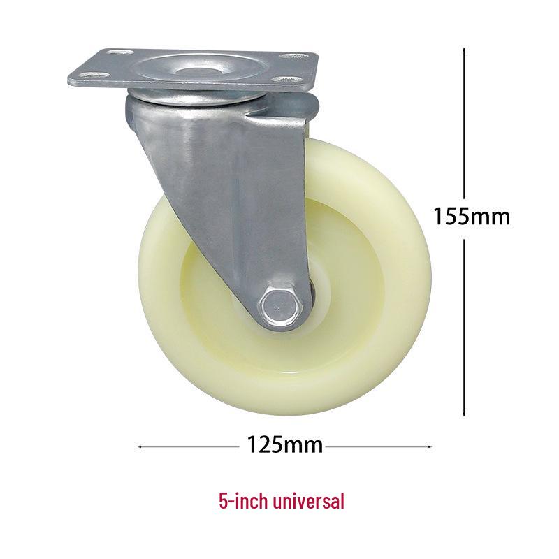 PP Nylon Swivel, Fixed, & Braked Casters - Trolley & Equipment Wheels, 3-5 Inch