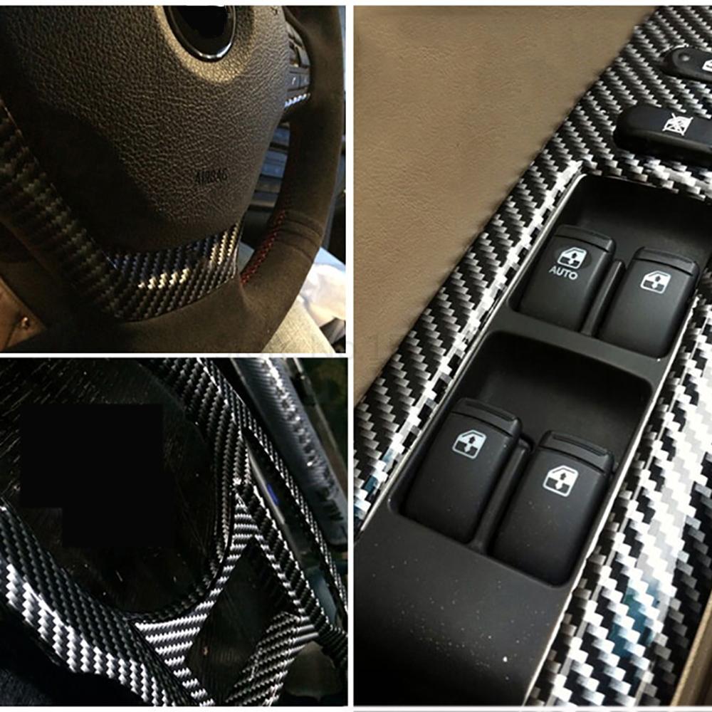 2D High Glossy Carbon Fiber Vinyl Wrap Film 10/30*100cm Automobiles Car Motorcycle DIY Decorative Sticker Wrapping Covering Film