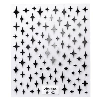 Four-pointed Star Stickers, Star Nail Glue Stickers, Nail Art, Black Star Gold and Silver Post Paper Ornaments Stickers, Nail Art