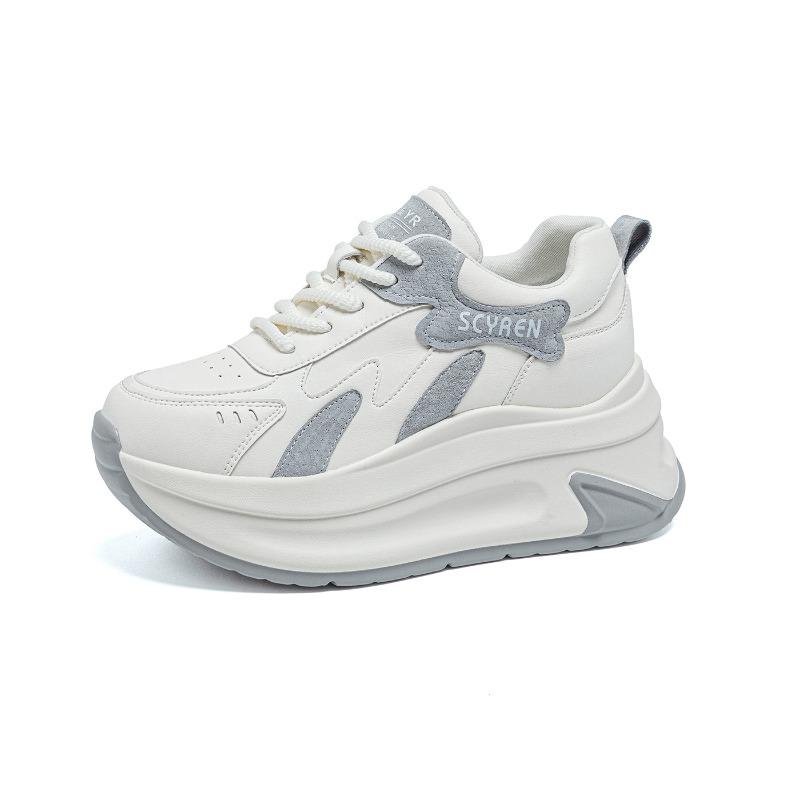Kleiner Mann dicke Sohle höhenverstellend Damen neue kleine weiße Schuhe lässige Mode vielseitig atmungsaktiv Sport Damenschuhe