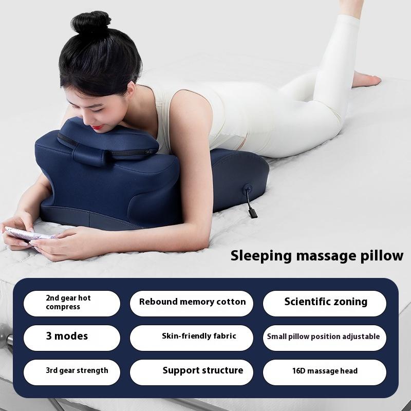 Home Waist and Neck Protection Sleeping Pillow, Electric Waist Hot Compress, Lumbar Support Massager, Multifunctional Nap Pillow