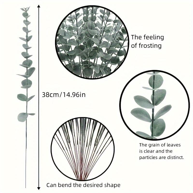 Eucalyptus Stems Decor Artificial Eucalyptus Leaves Faux Eucalyptus Stems Real Touch Fake Greenery Branches for Wedding Flower