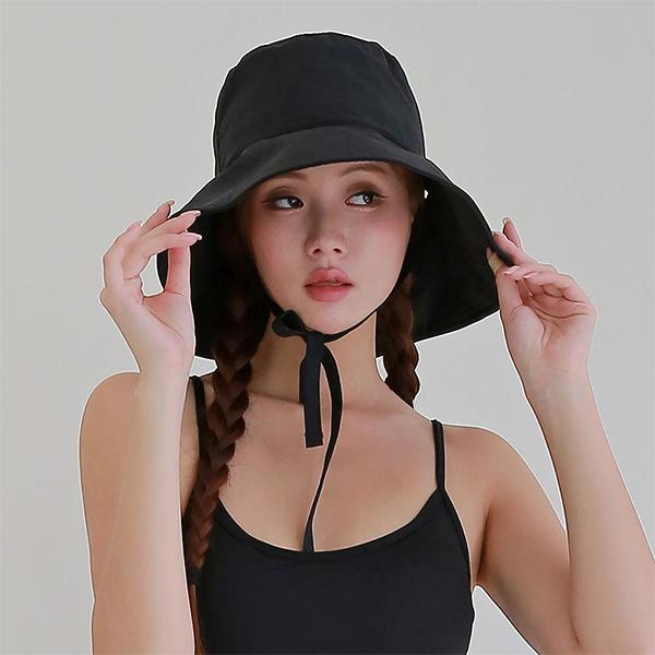 Jobeuha Sunblock Wide-Bridle Crinkly Bucket Hat