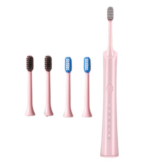 Electric Toothbrush with 5 Brush Heads 6 Cleaning Modes Smart Timers IPX7 Waterproof USB Rechargeable Travel Men Women Adults Toothbrush