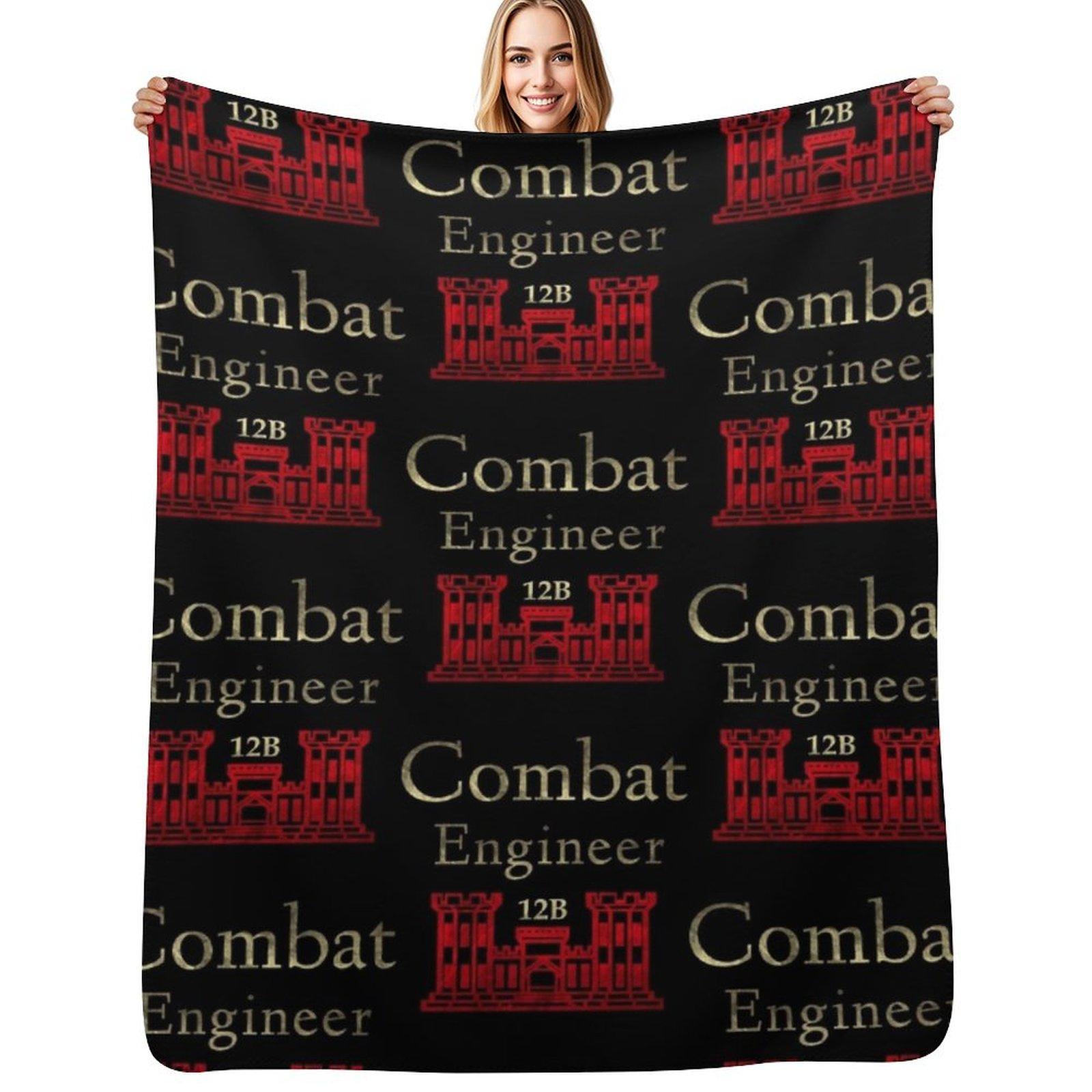 Army Combat Engineer Throw Blanket Spring Fall Cozy Throw Blanket for Couch Size: 75*100cm, Weight: 230 GSM