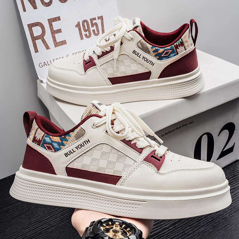 Spring Men's Vulcanized Shoes 2026 New Trendy Fashion Casual Sports Thick Soled Height Raising Low Cut Comfortable Casual Shoes