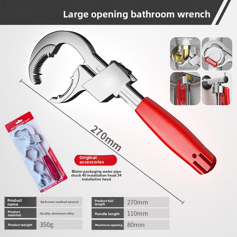 Multifunctional Sink Wrench Universal Large Open Faucet Tool for Bathroom Home Water Pipe Installation Tools
