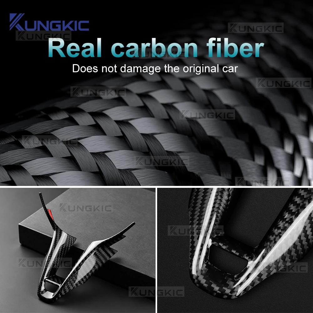 Real Hard Black Carbon Fiber Steering Wheel Lower Sticker For Hyundai I20 N I30 N Elantra N Avante N 2021-2025 2026 Interior