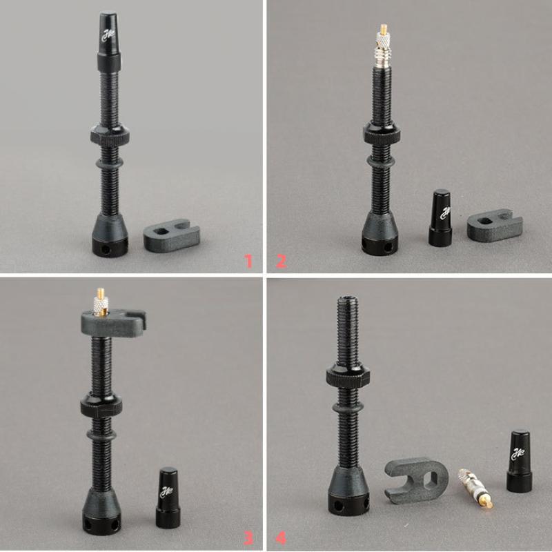 Bicycle F/V Tubeless Valve 44 60 80Mm For Bike Aluminum Alloy Pole Brass Core Integrated Rectangle Base Valve Cycling Parts
