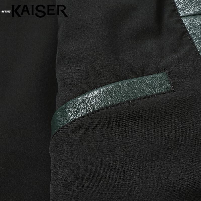 KAISER Men's Genuine Sheepskin Lapel Motorcycle Leather Jacket