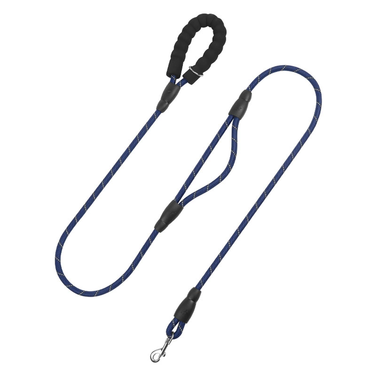 

Plutus Pet Rope Dog Leash 6ft Long,Traffic Padded Two Handle,Heavy Duty,Reflective Double Handles for Control Safety Training one size тёмно-синий