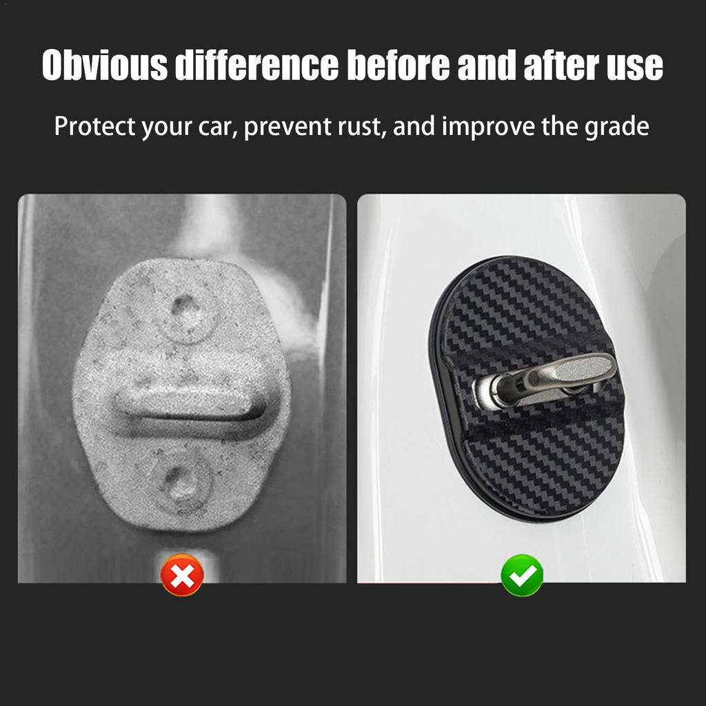 Rebornsun Car Door Latch Lock Trim Cover, Car Door Latch Protection Cover - Auto