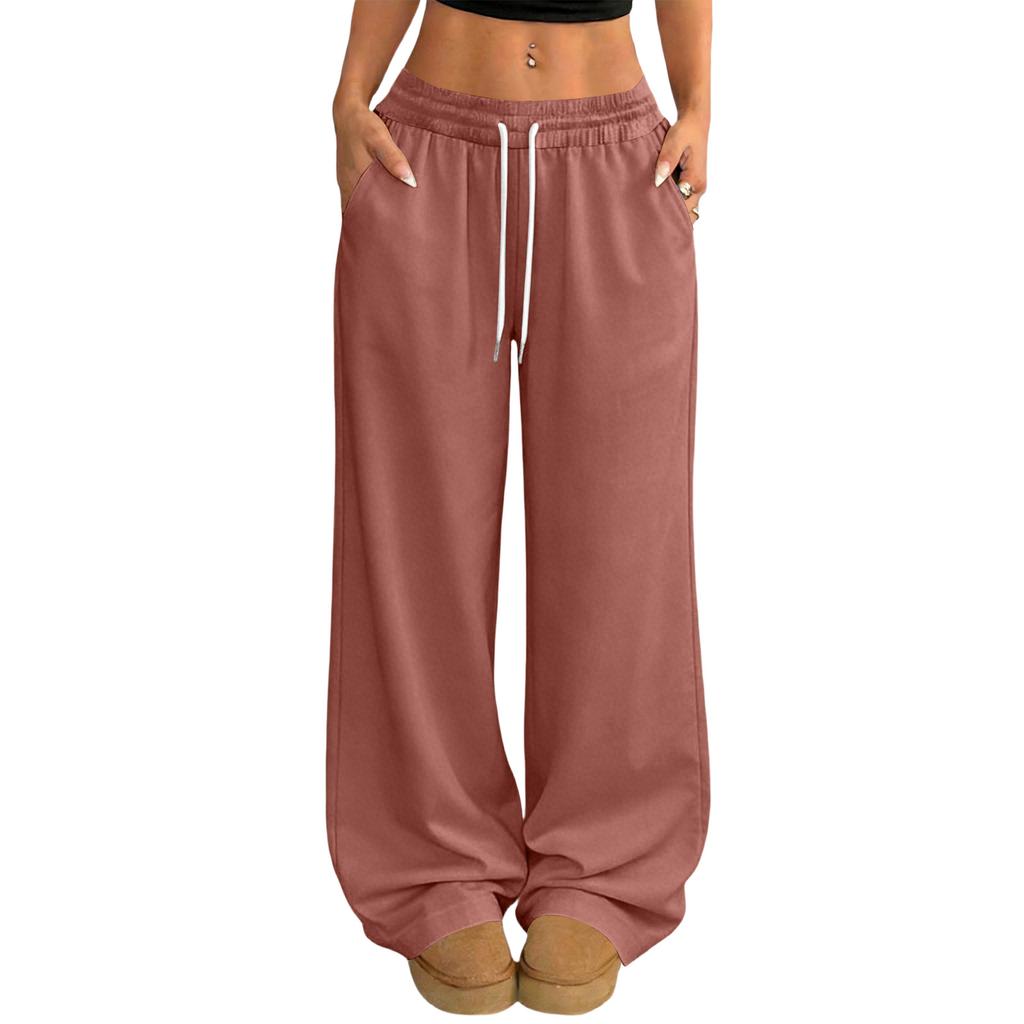 Women's Casual And Fashionable  Elastic Waist Loose Wide Leg Pants